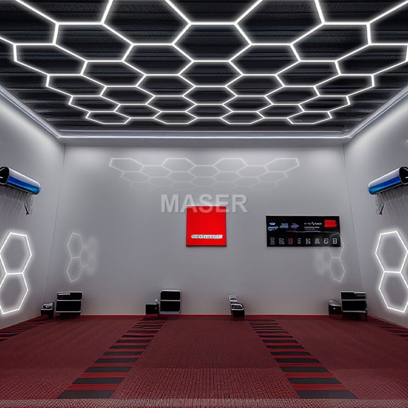 led hexagon lights garage