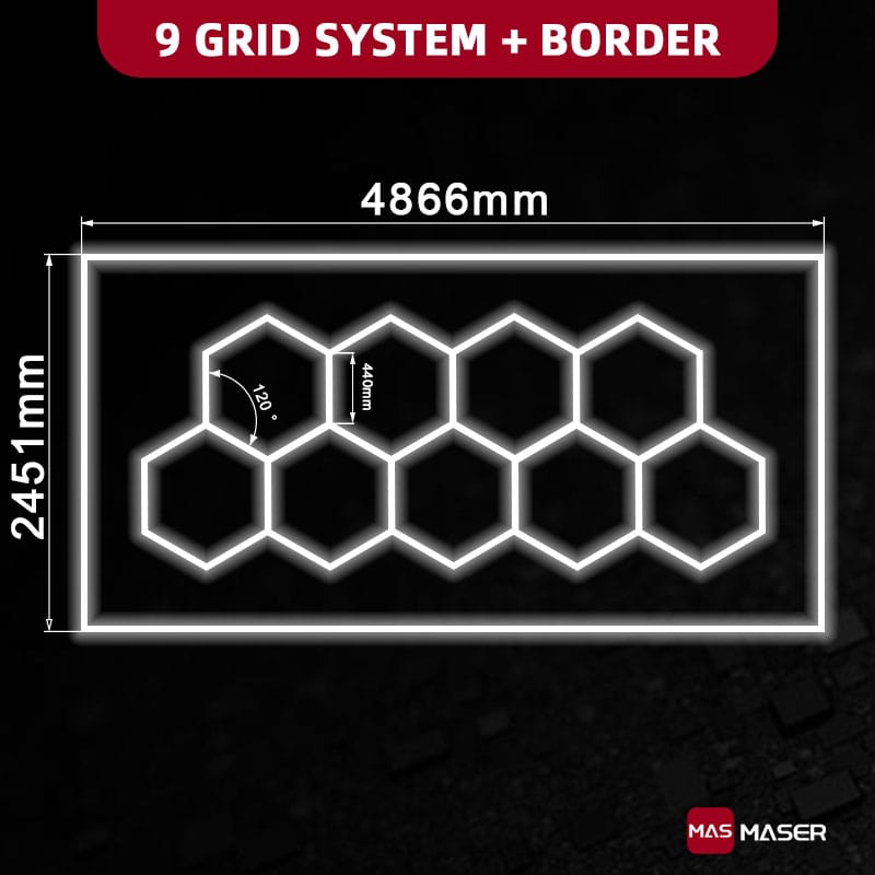 9 Hexagon Lights System With Border