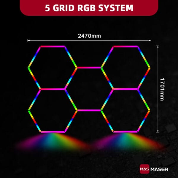 Aw769 Rgb RGB 5 Hexagon Lights System(8.1′ X 5.58′) | MASER