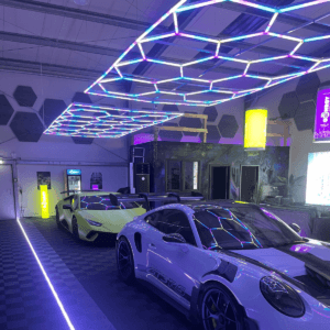 multi coloured hexagonal led roof light