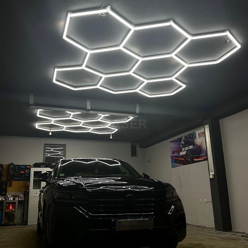 Honeycomb lights for garage