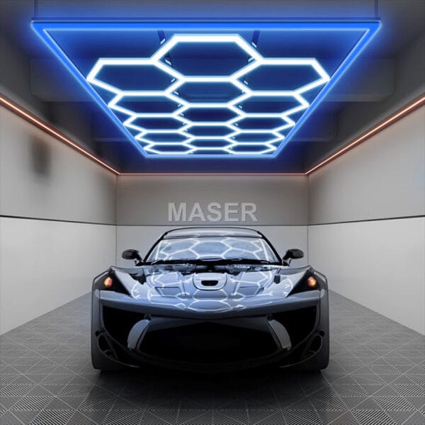 15 Hex Lights With Blue Border(16' X 8') | MASER
