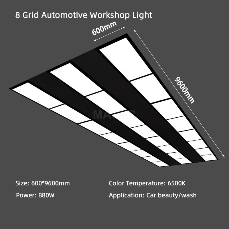 Size 8 Grid Automotive Workshop Light