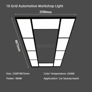 Size 10 grid automotive workshop light