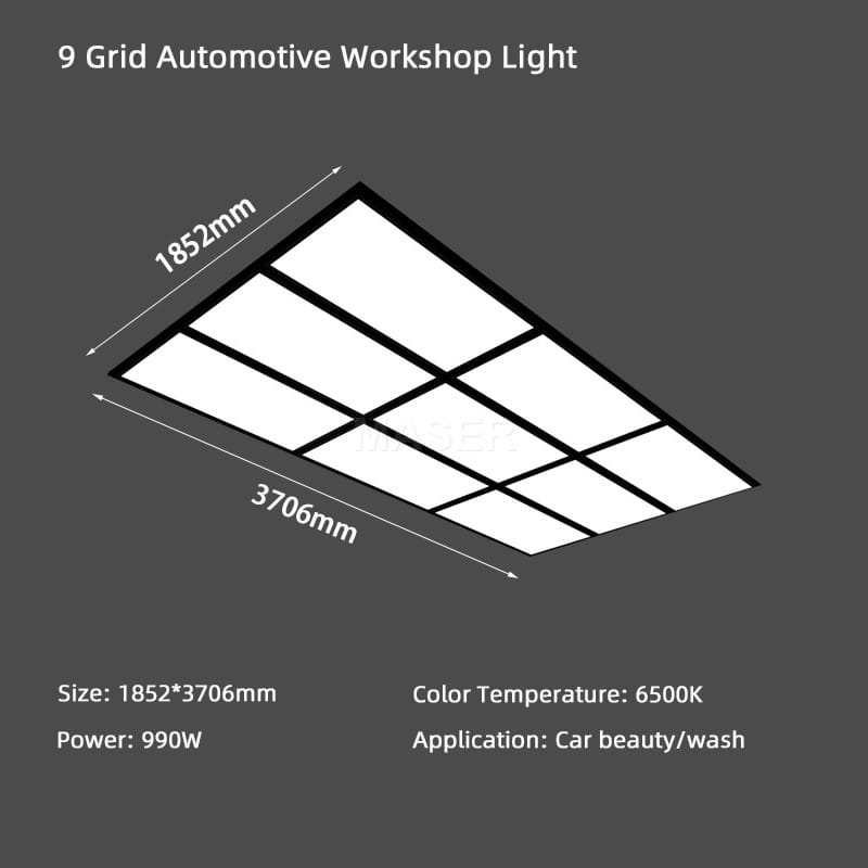 Size 9 Grid Automotive Workshop Light