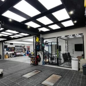 garage lighting for car detailing