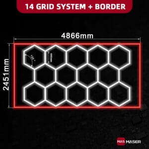 14 Hexagon Lights With Red Border