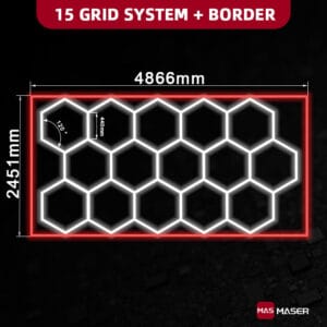15 Hex Lights with Red Border