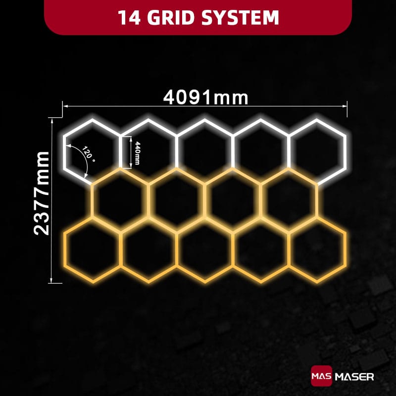 5CCT Dimmable 14 Hexagon Lights System