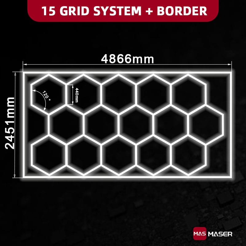 Dimmable 15 Hexagon Lights System With Border
