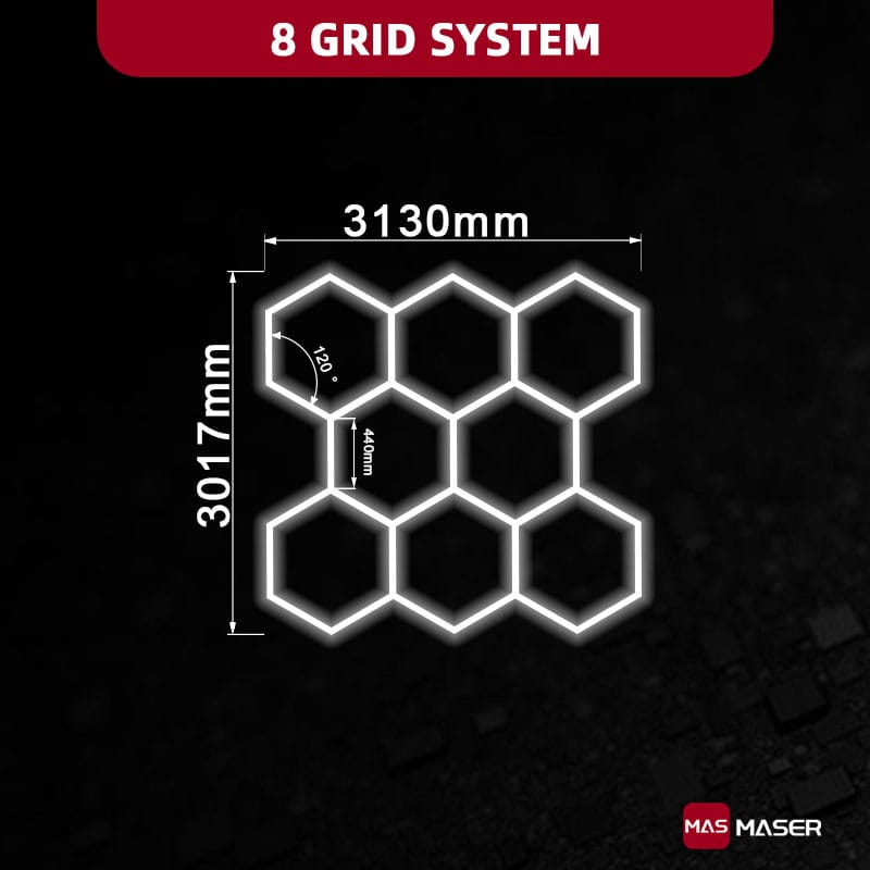 Dimmable 8 Hexagon Lights system